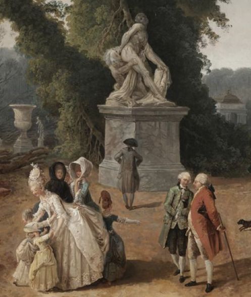 Détail : Louis XVI et Marie-Antoinette devant la statue de Milon de Crotone
