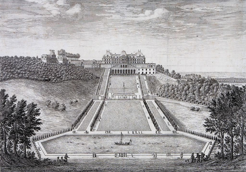 Grande Perspective, vue sur château et orangerie, Israël Silvestre, 3e quart du xviie siècle