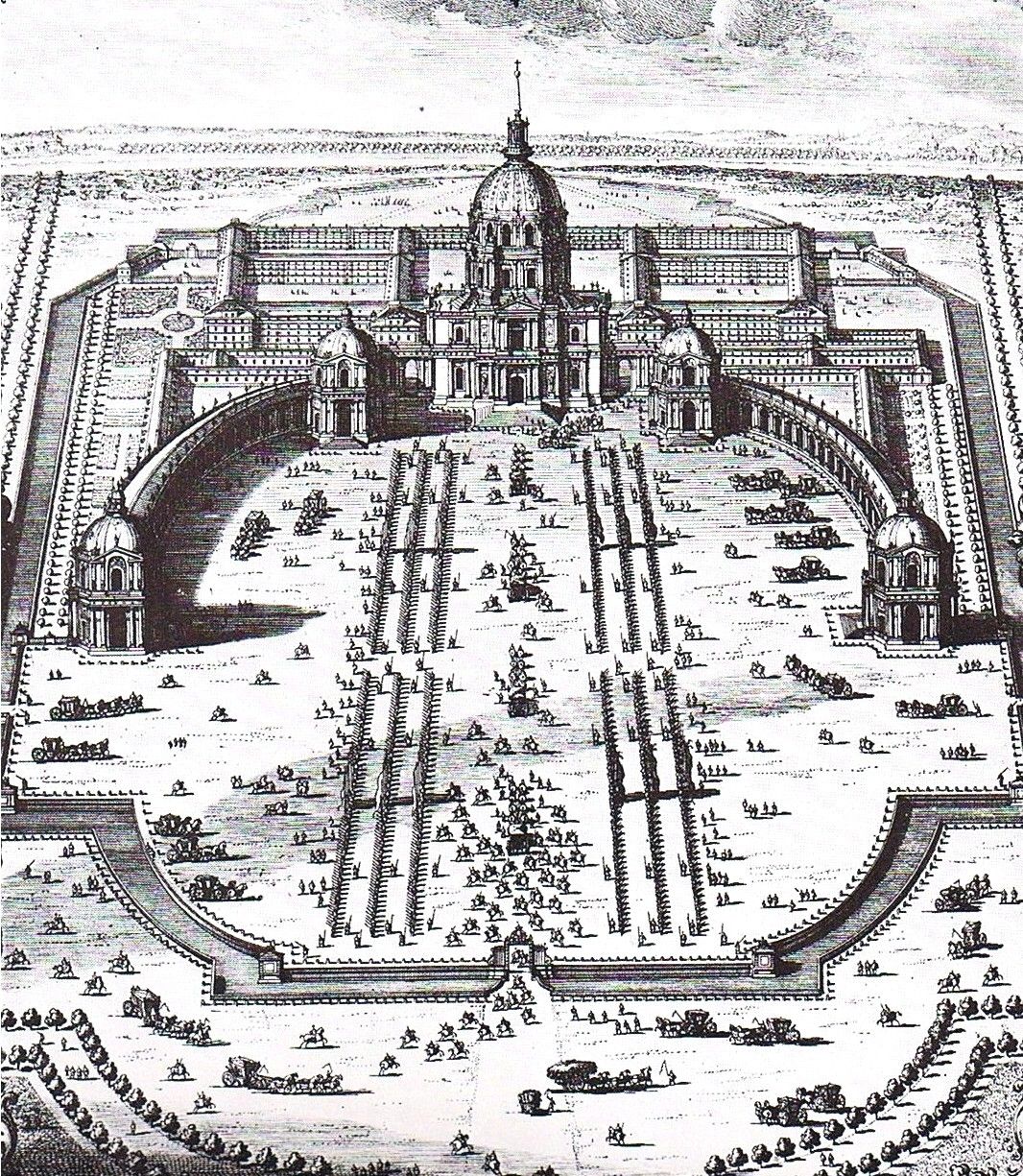 Projet de colonnade, la cathédrale Saint-Louis des Invalides