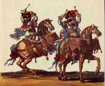 Timbales : devenues un instrument de base de l'orchestre classique au XVIIe siècle, elles sont constituées d'un fût en cuivre couvert d'une peau (Timbales à cheval, Carrousel de Louis XIV)