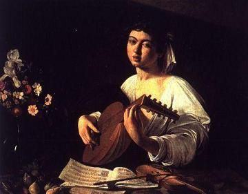 Luth : instrument de d’origine arabe, qui ne cesse de se perfectionner depuis le Moyen-âge jusqu’au XVIIIe siècle où il finira par disparaître (Caravage)